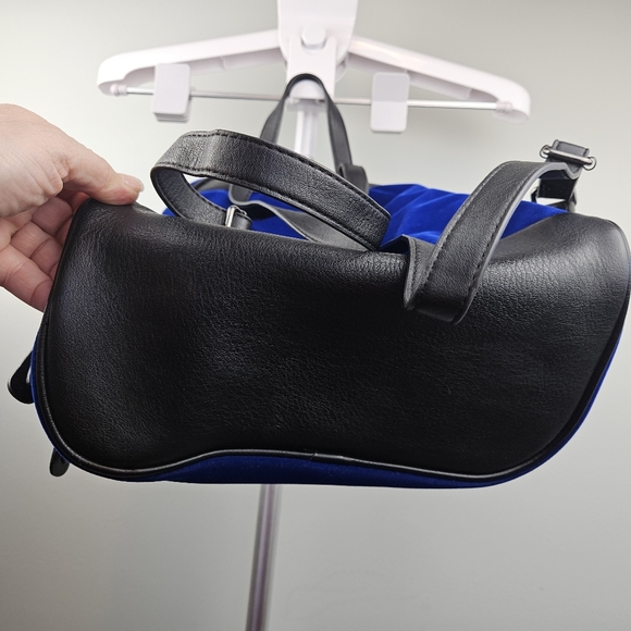 Design Lab Blue Velvet Velour Backpack - Picture 7 of 7